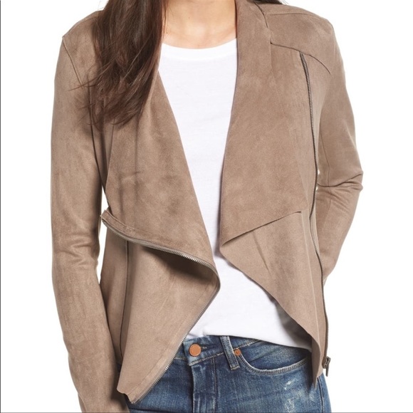 Blank NYC Jackets & Blazers - BlankNYC Faux Suede Drape Front Jacket